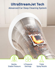 KAUGIC four-pressure-settings personalize ear cleaning for comfort