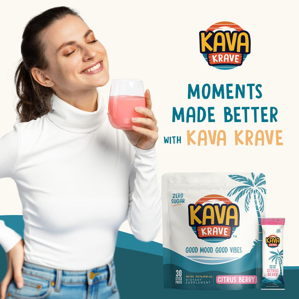 Kava Krave pour into glass shows easy preparation anytime anywhere.