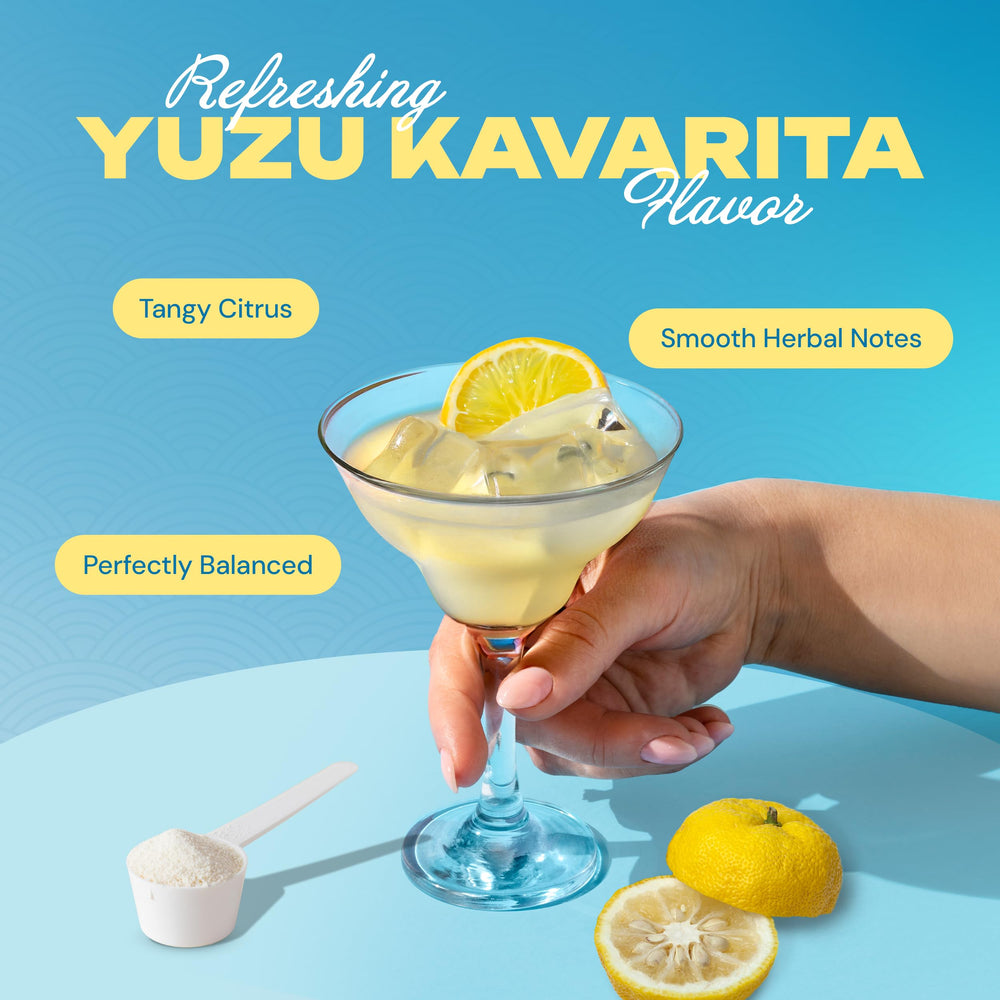 KAVA PUNCH Kava Drink Mix stirred into a cold beverage, perfect after work.