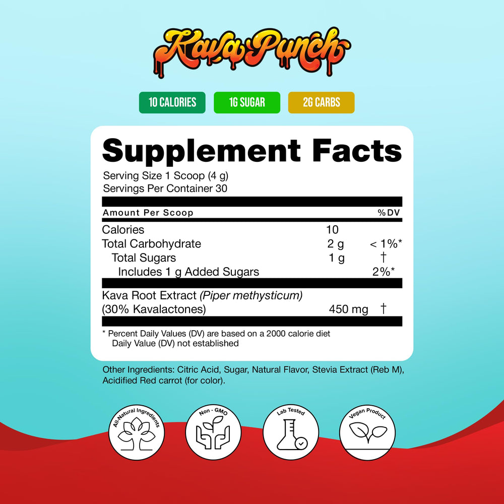 KAVA PUNCH sticks dispensed into water, creating a mellow non-alcoholic buzz.