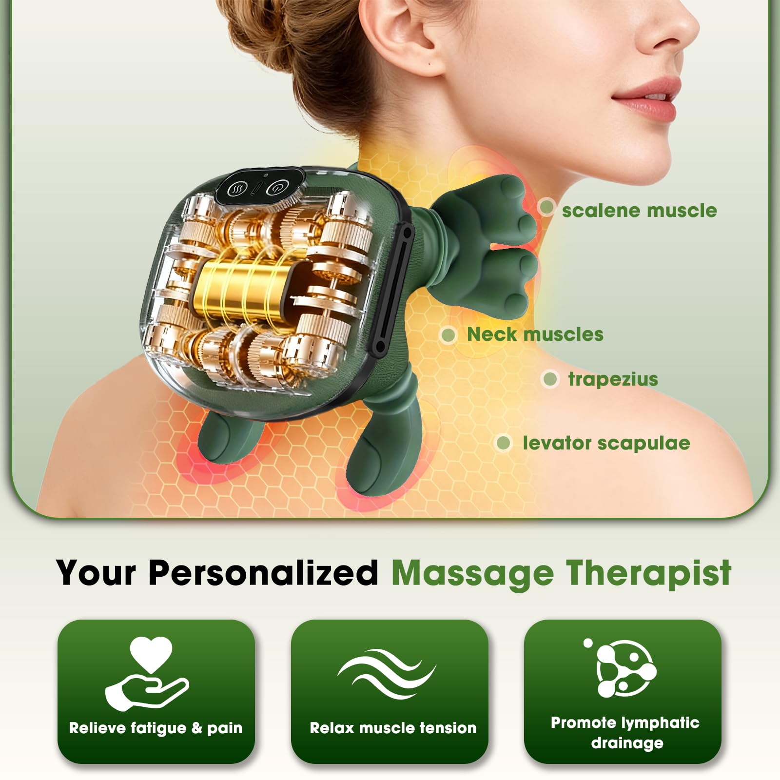 KAVACH ergonomic neck design fits the neck and shoulders for focused relief