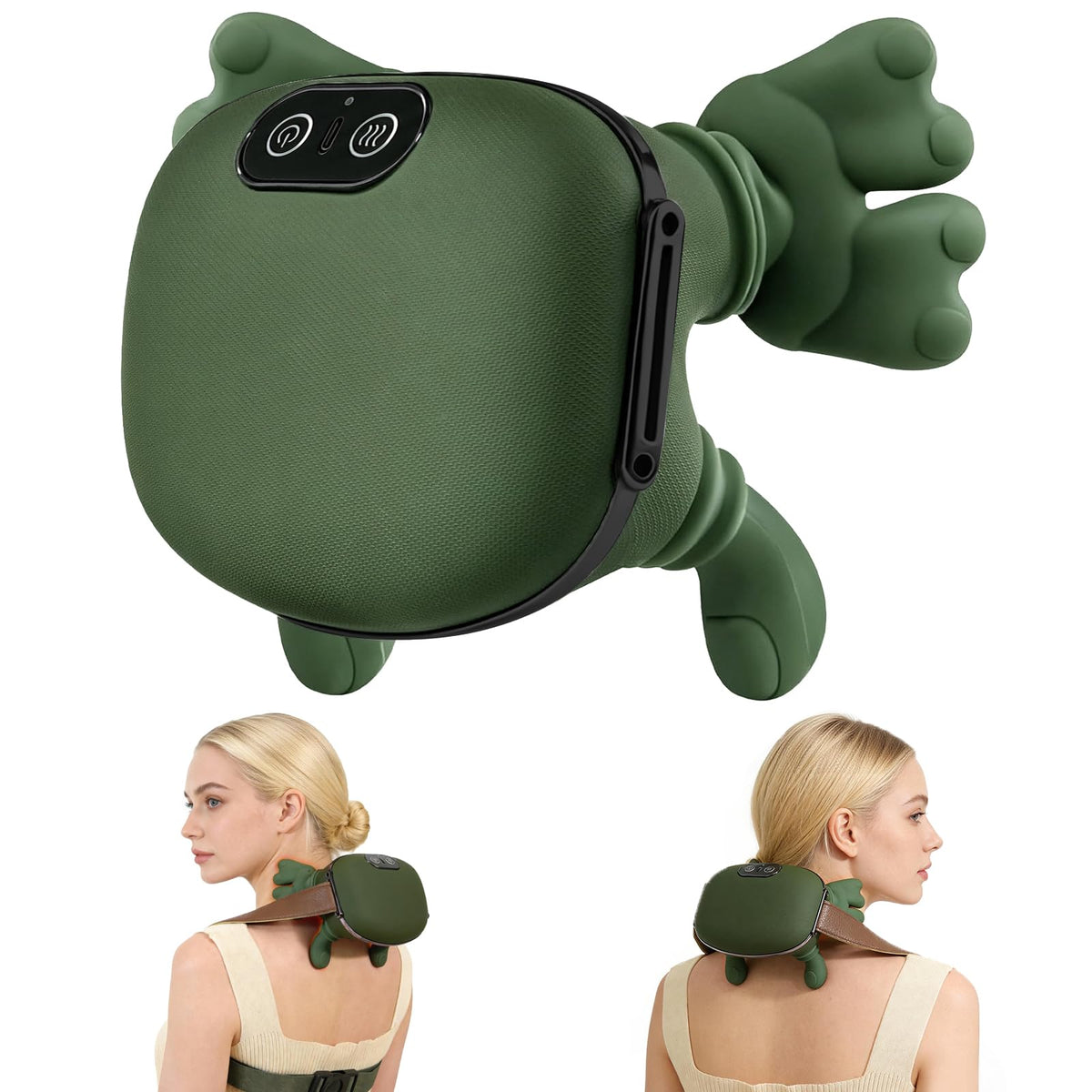 KAVACH neck and shoulder massager showing kneading action for neck tension relief