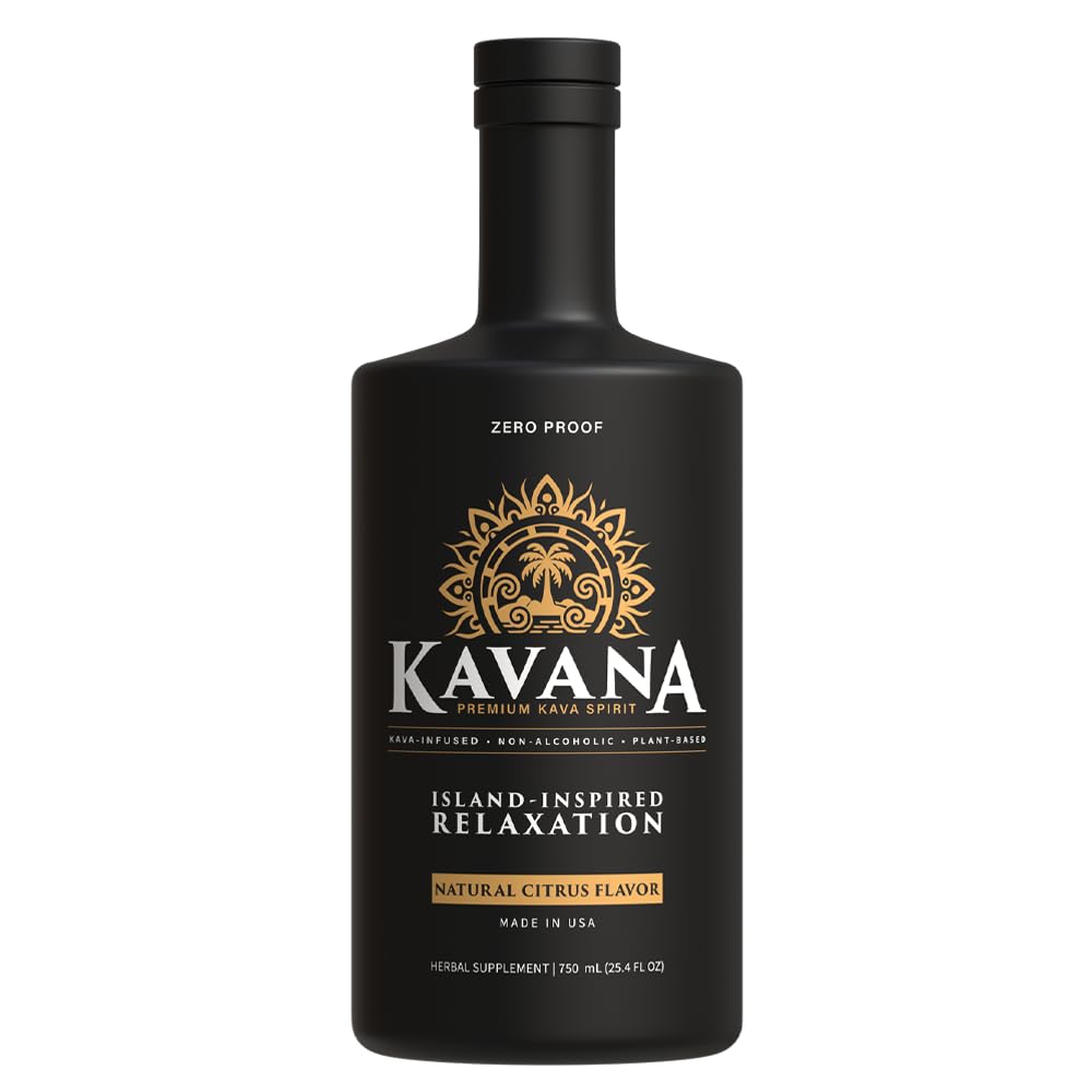 Kavana Kava Spirit bottle pour — a smooth zero-proof moment after work.