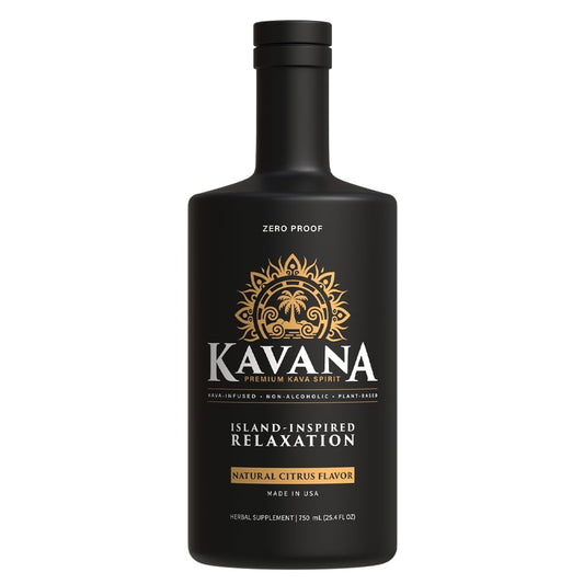Kavana Kava Spirit bottle pour — a smooth zero-proof moment after work.