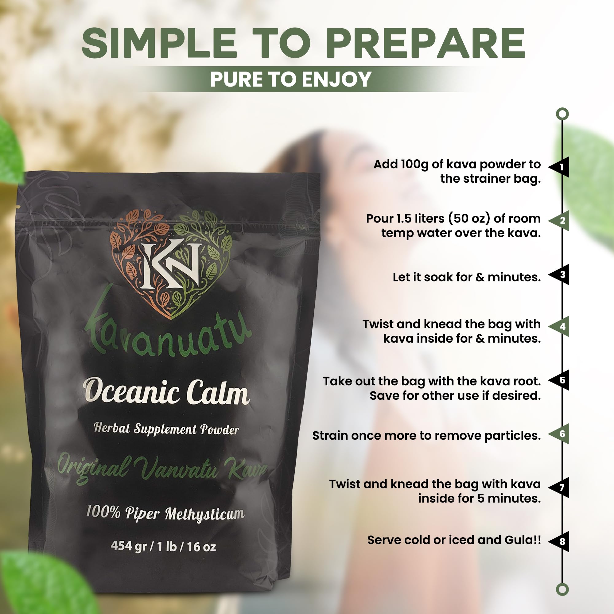 Kavanuatu island-style kava tea ready from the powder.