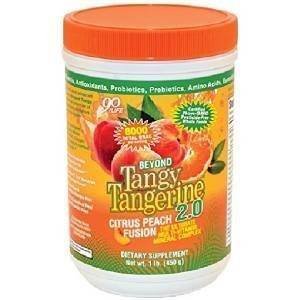 Kaxilu Beyond Tangy Tangerine 2.0 label highlighting organic vitamins and minerals.