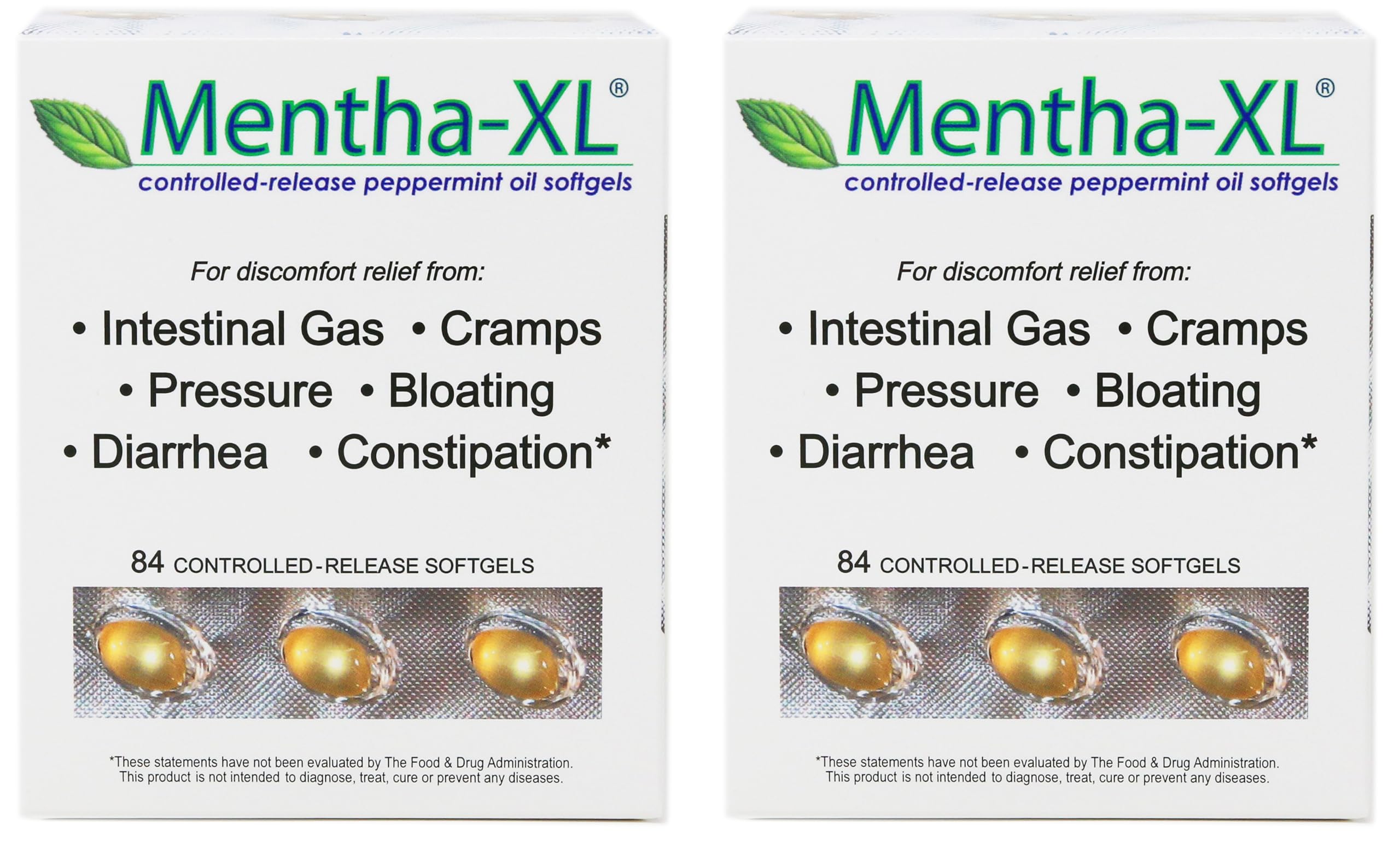Kaxilu Mentha-XL peppermint oil softgels bottle front for easy daily use.