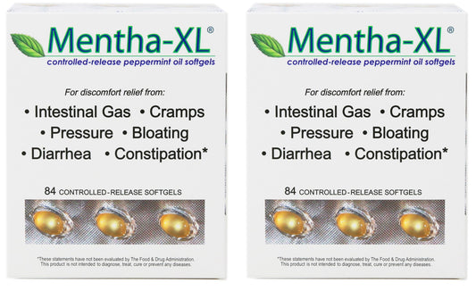 Kaxilu Mentha-XL peppermint oil softgels bottle front for easy daily use.