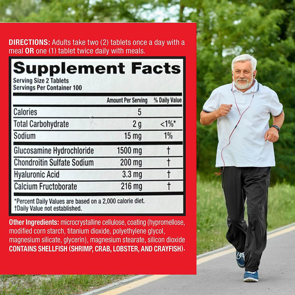 Kaxilu Move Free Advanced label close-up highlights key ingredients.