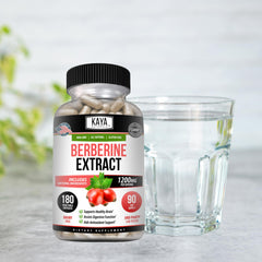 Kaya Naturals Berberine HCL bottle noting made in USA.