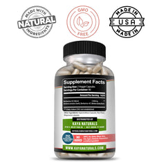 Kaya Naturals Berberine HCL label side view highlighting immune support.
