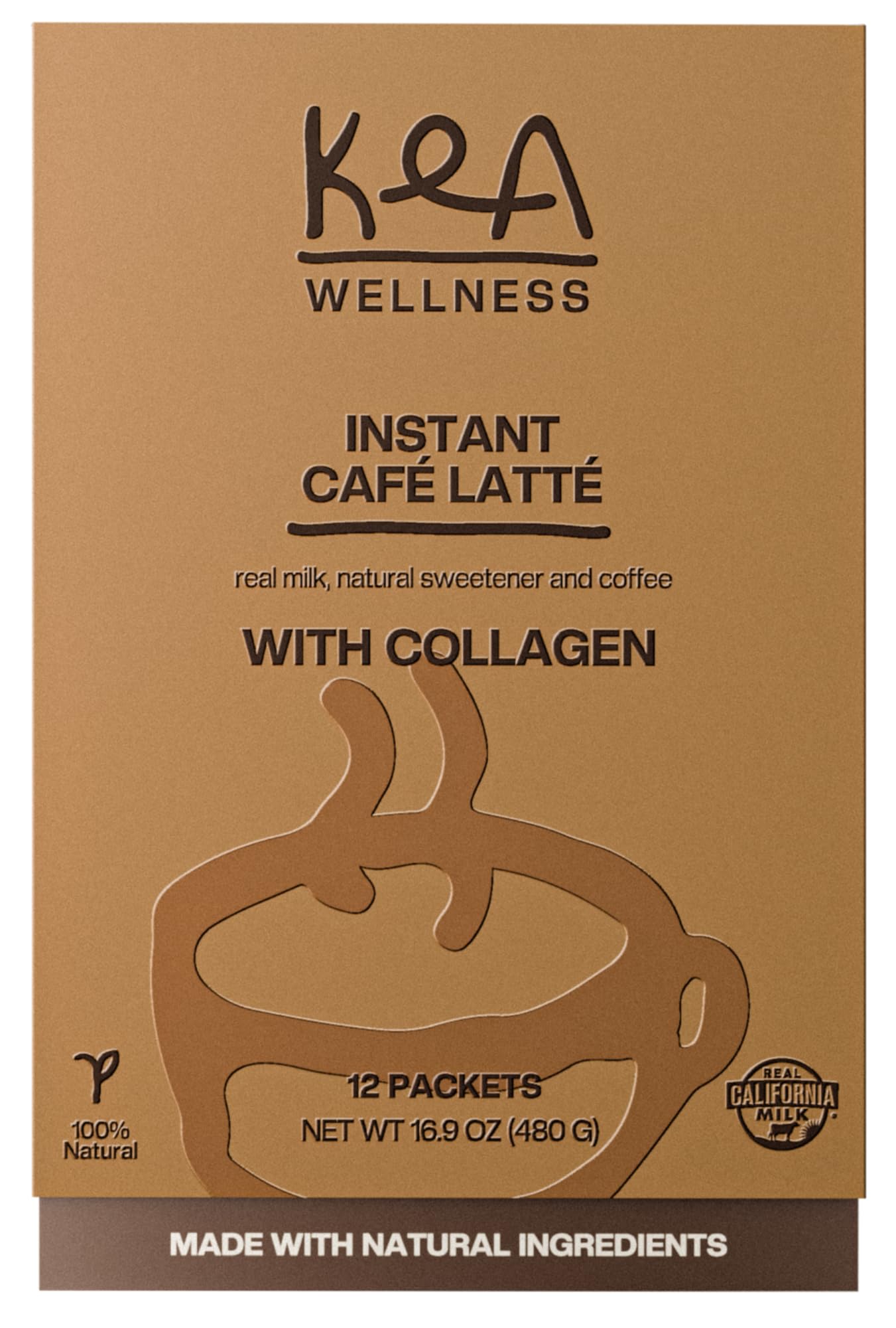 Kea Wellness liquid instant cafe latte collagen packets for a convenient daily boost.