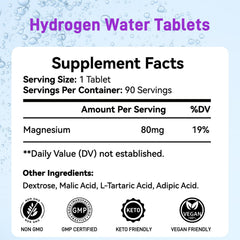 Kedicy hydrogen tablet dissolving in water delivering up to 8 PPM.