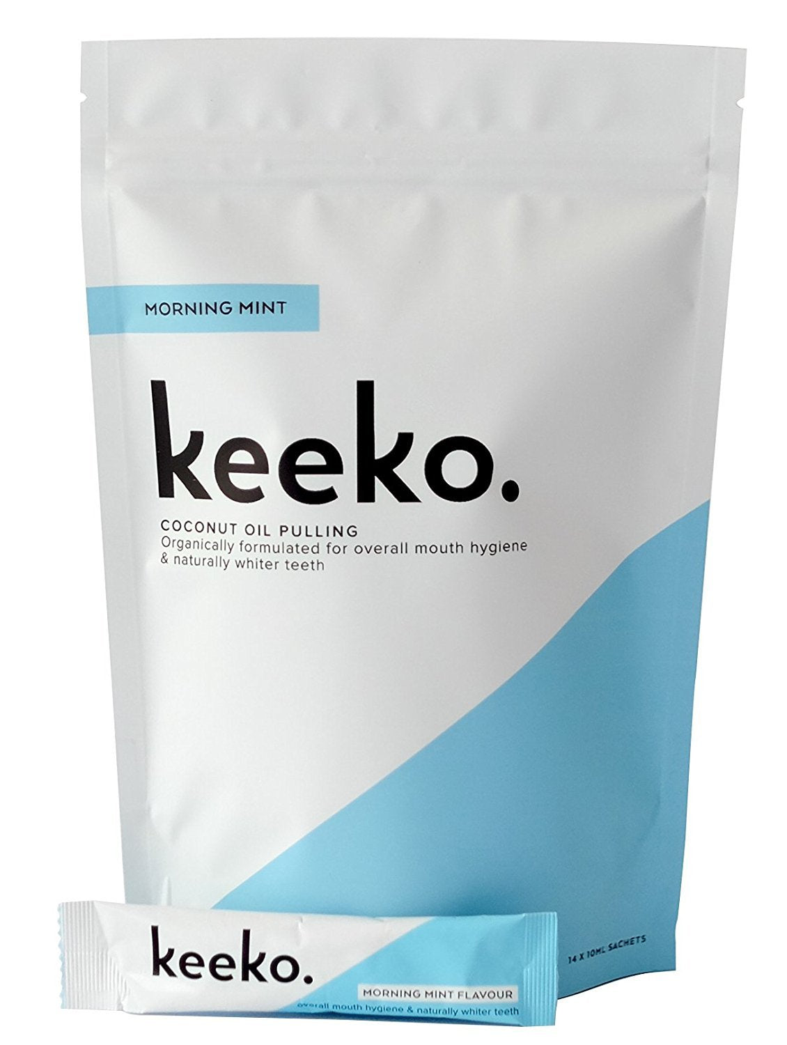 Keeko morning mint sachets pack for easy daily oil pulling on the go