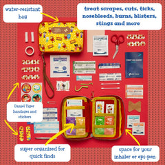 KEEP>GOING diaper bag placement showing quick boo-boo relief for parents on the move.