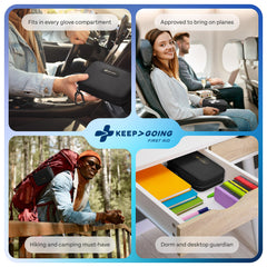 Family-friendly KeepGoing kit used at campsite for outdoor readiness.