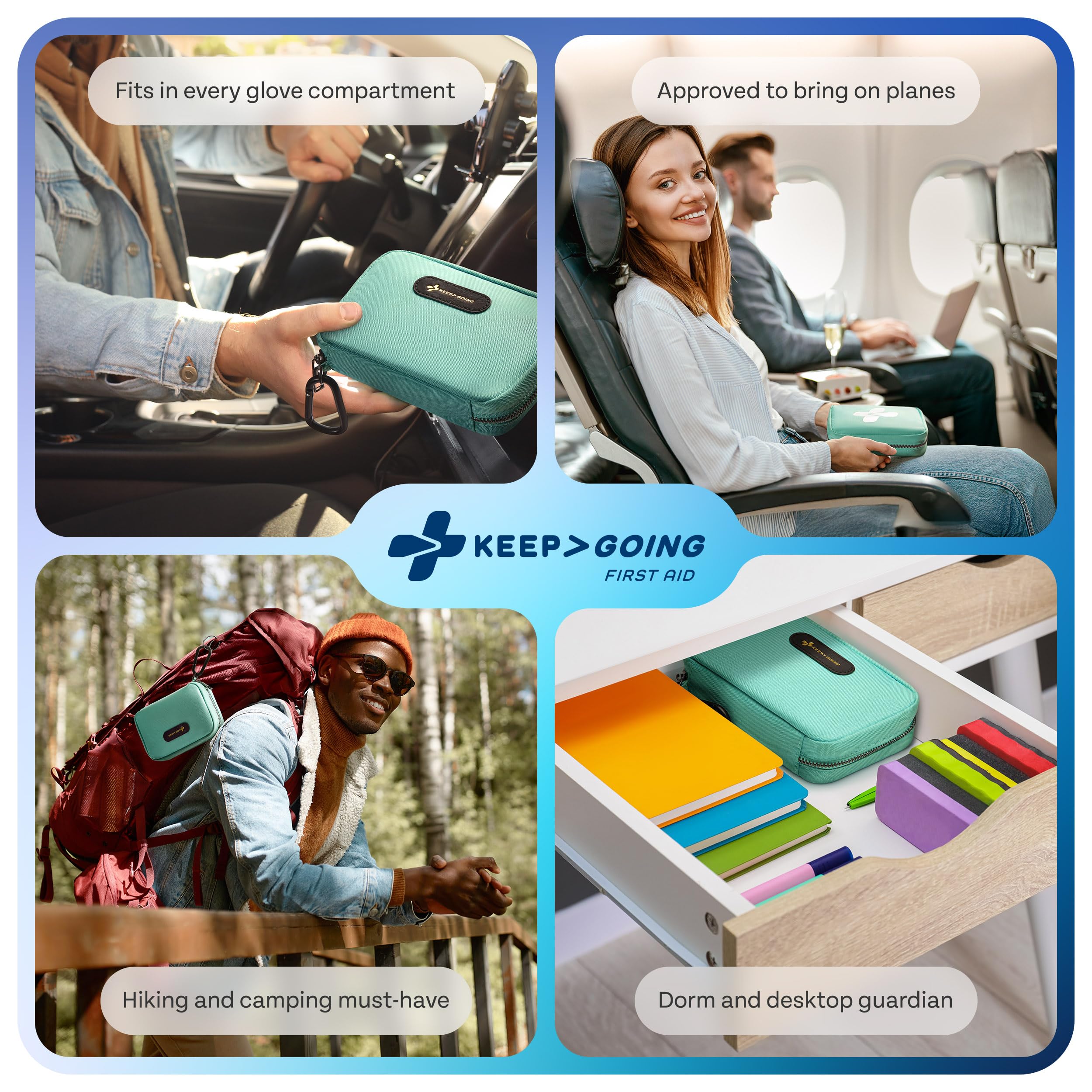 KeepGoing HSA/FSA eligible label highlights budgeting safety purchases.