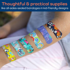 KEEP>GOING kid-friendly organization for easy selection during small injuries.