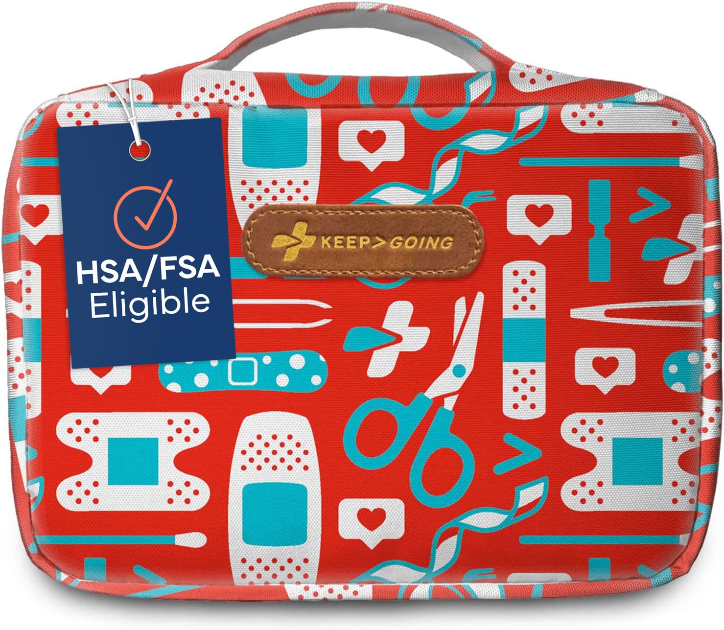 KEEP>GOING large first aid kit case with 270 pieces for home and travel readiness.
