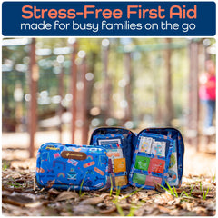 KEEP>GOING stain- and water-resistant case protects supplies during travel.