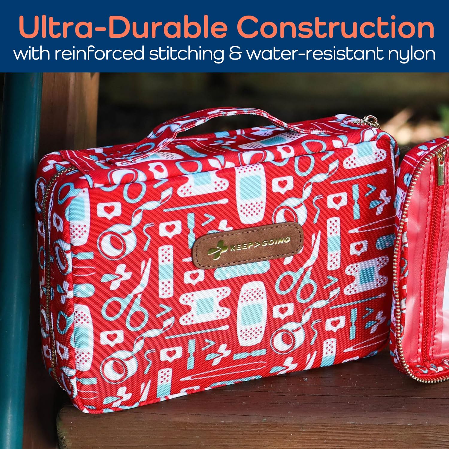 KEEP>GOING kit features a stain- and water-resistant case for busy homes.