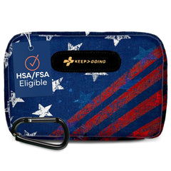 KEEP>GOING travel first aid kit in car for quick, organized care on the road.