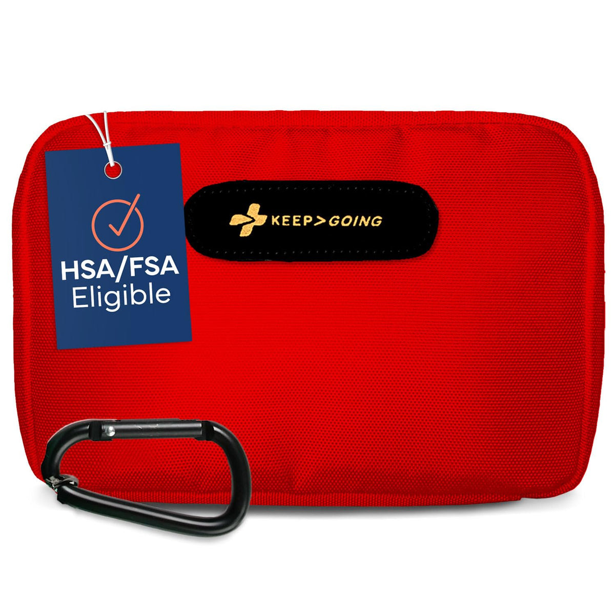 KeepGoing travel first aid kit in a sleek case, ready for quick access.