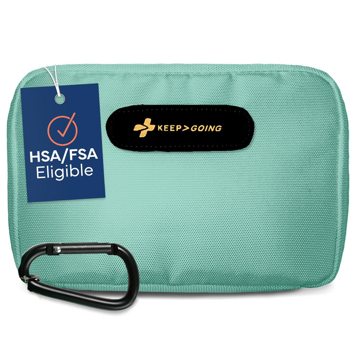 KeepGoing travel first aid kit case, stylish and organized for home or car safety.