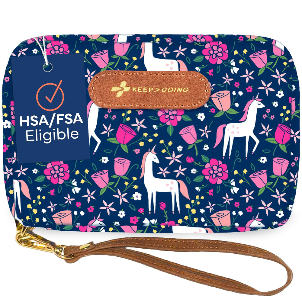 KeepGoing Travel First Aid Kit for Kids, full case shown, ready for travel.