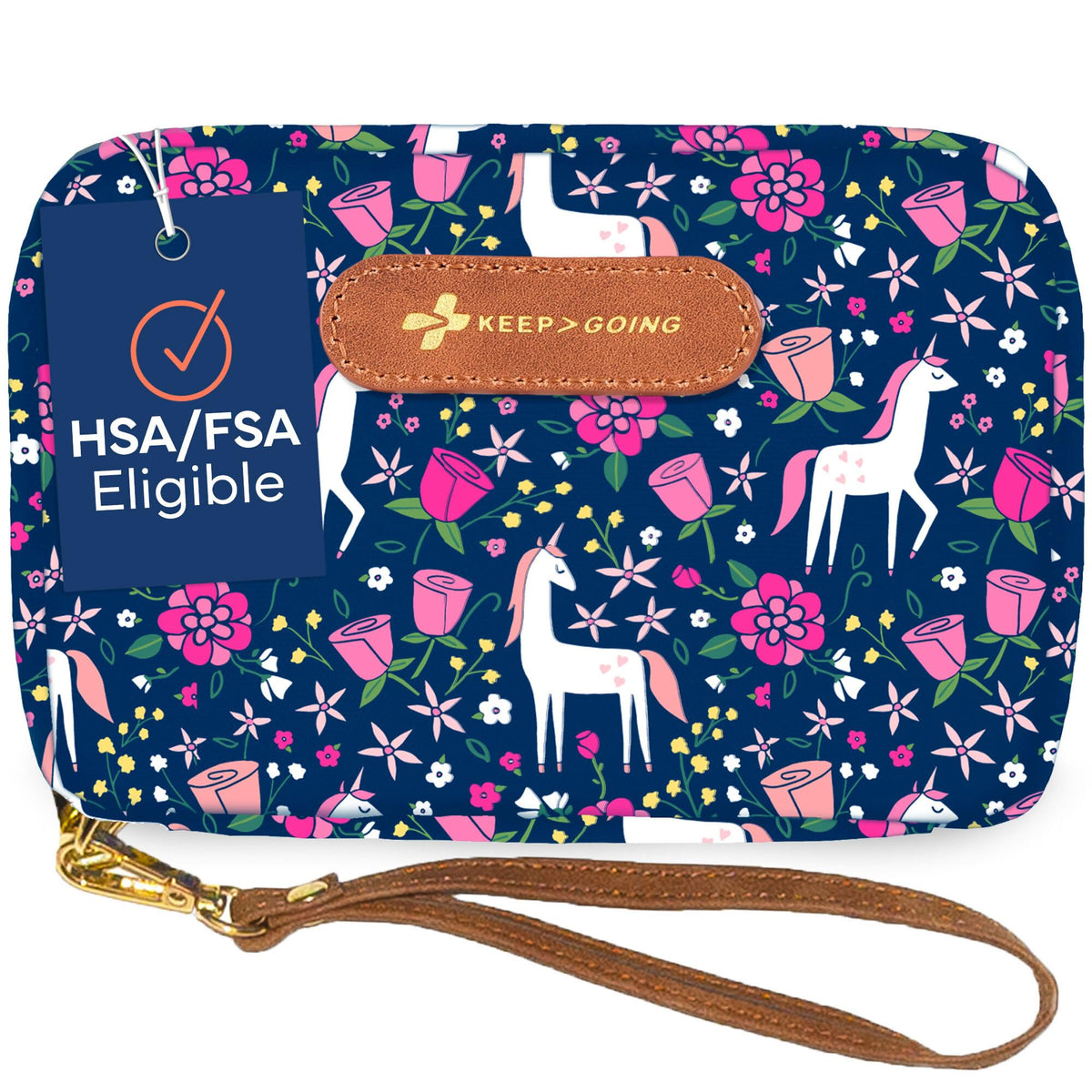 KeepGoing Travel First Aid Kit for Kids, full case shown, ready for travel.