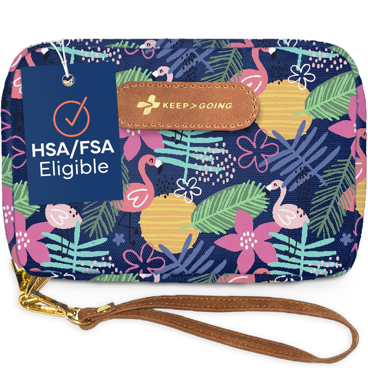KEEP>GOING KeepGoing travel first aid kit in closed case for easy on-the-go storage.