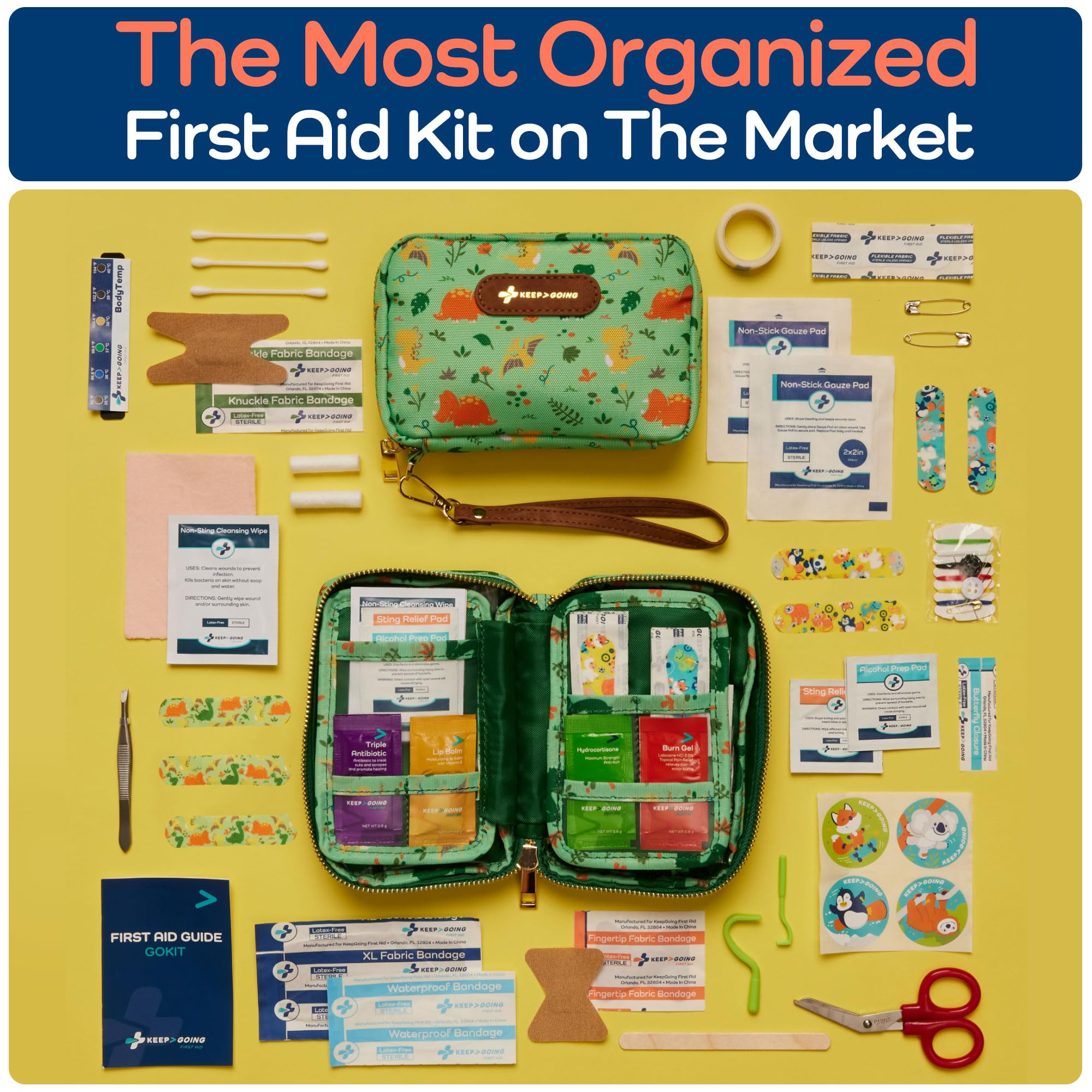 KeepGoing Travel First Aid Kit for Kids in purse for quick access during outings
