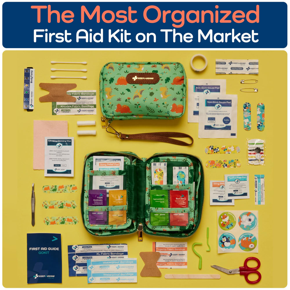 KeepGoing Travel First Aid Kit for Kids in purse for quick access during outings