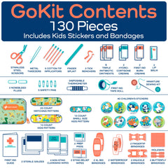 KeepGoing Travel First Aid Kit for Kids latex-free bandages for kid friendly care