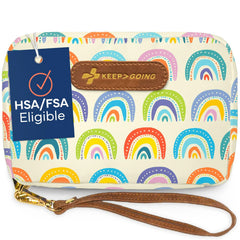 KEEP>GOING KeepGoing travel first aid kit for kids opened showing ready-to-use supplies for quick cleanup