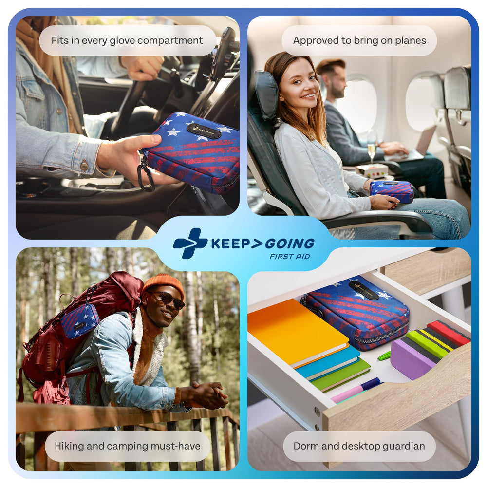 KEEP>GOING case and contents highlight durable design for everyday safety.