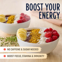 Kelley’s Bee Pollen close-up grains reveal texture and nutrient richness.