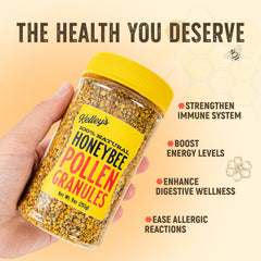 Kelley’s Bee Pollen sustained energy for active lifestyles.