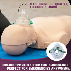 Kemp USA CPR mask for infants enabling child-safe rescue breathing.