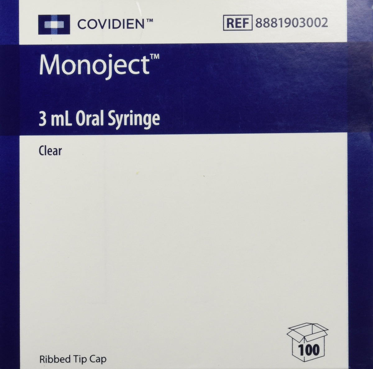 Kendall Monoject 3ml Clear syringe pictured for easy dosing and safe oral use.