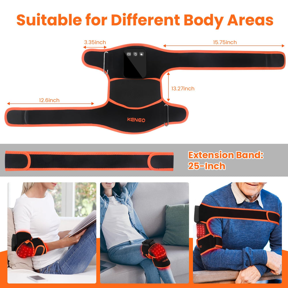 Keneo knee brace packaging includes brace, USB-C cable, and extension strap