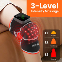 Keneo knee brace with vibration modes for targeted massage relief.