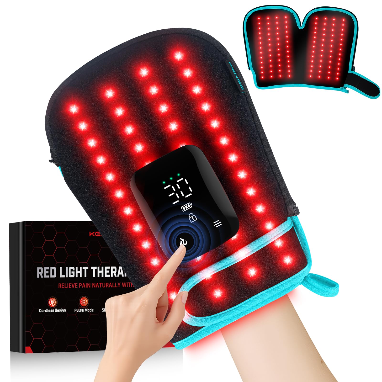 Keneo Red Light Therapy Gloves provide full hand coverage for at-home use.