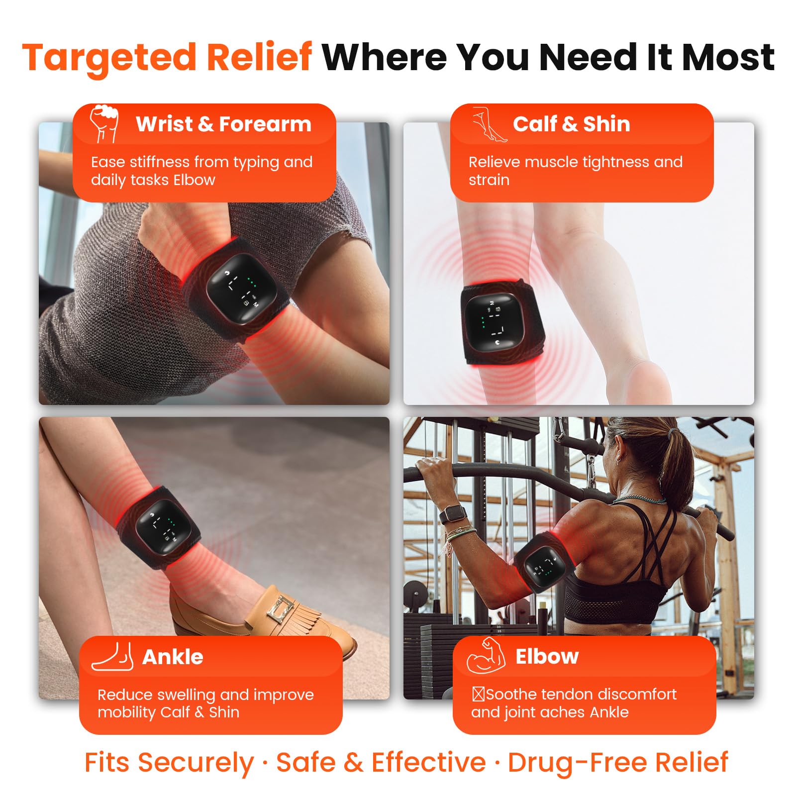 Keneo wristband showing three heat levels to tailor comfort.