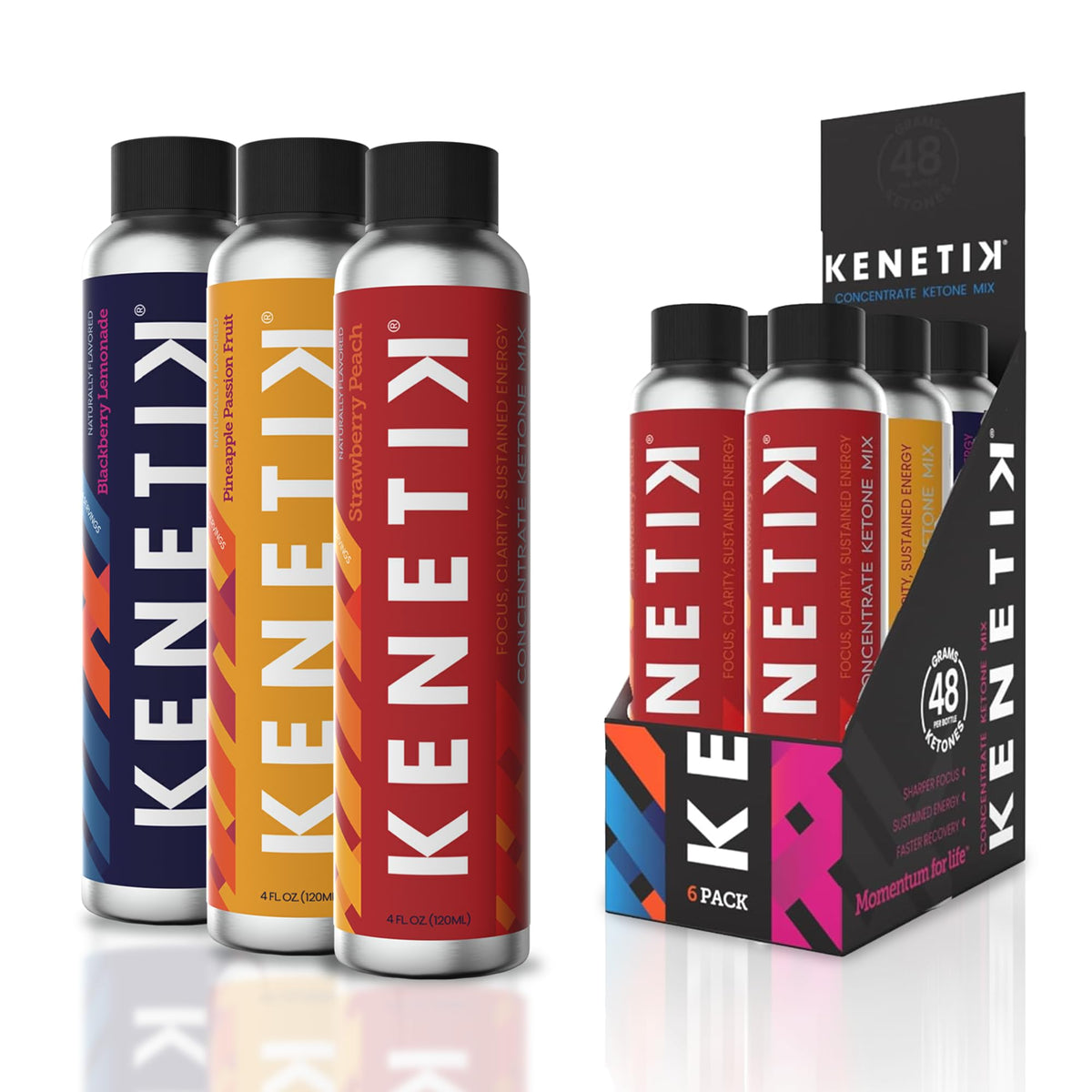 Kenetik Ketone Drink Mix being poured into water for clean energy and focus.