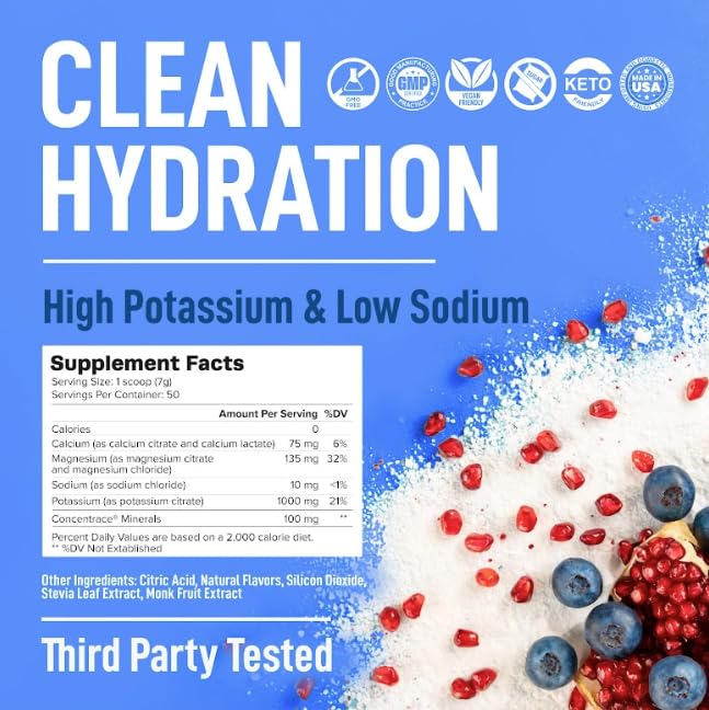 Keppi Electrolytes Blueberry Pomegranate dissolved in water for refreshing hydration.