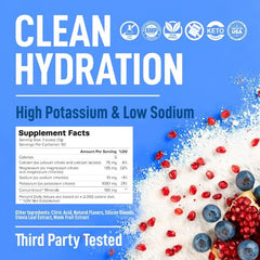 Keppi Electrolytes Blueberry Pomegranate dissolved in water for refreshing hydration.