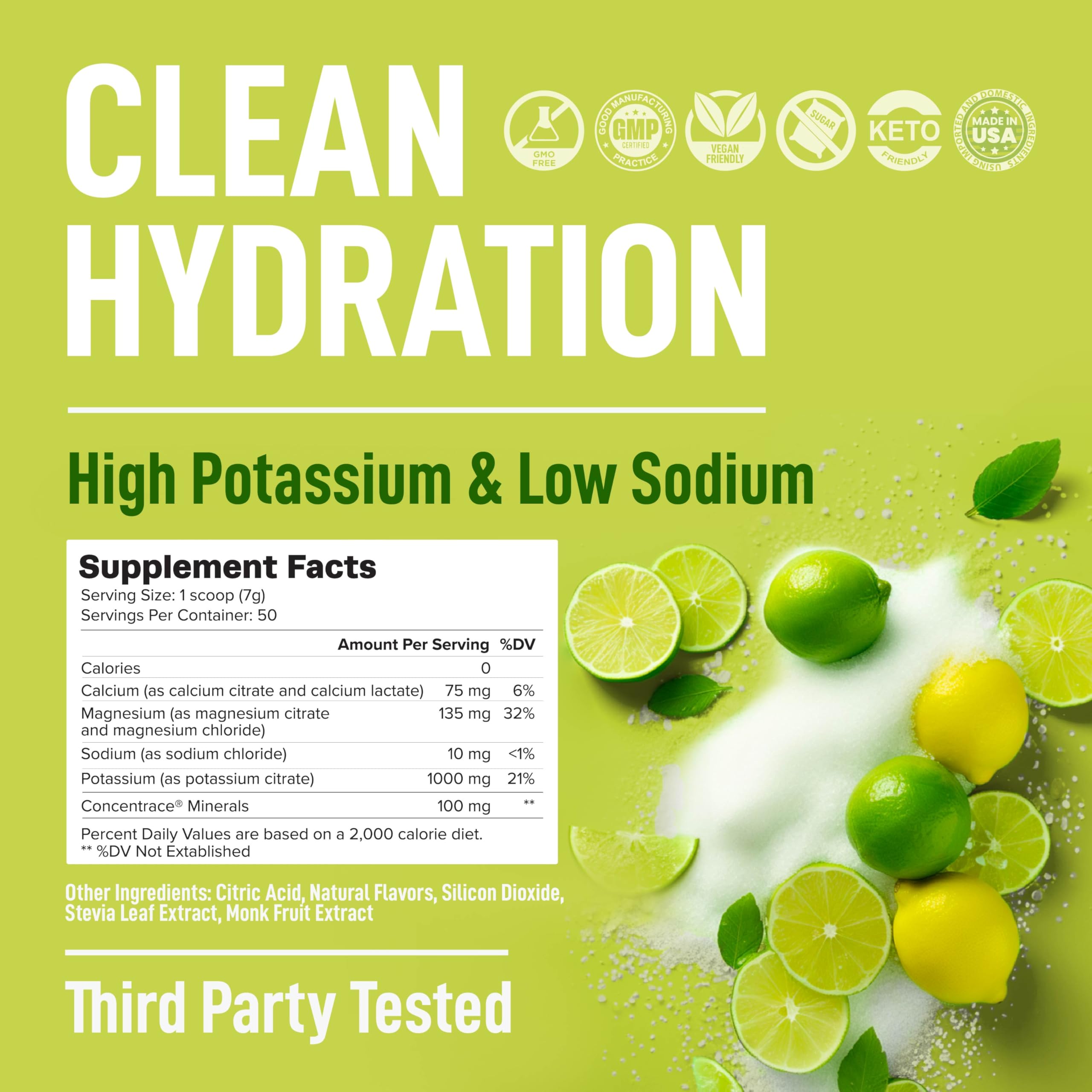 One scoop of Keppi Electrolytes Lemon Lime delivers balanced electrolytes for workouts.