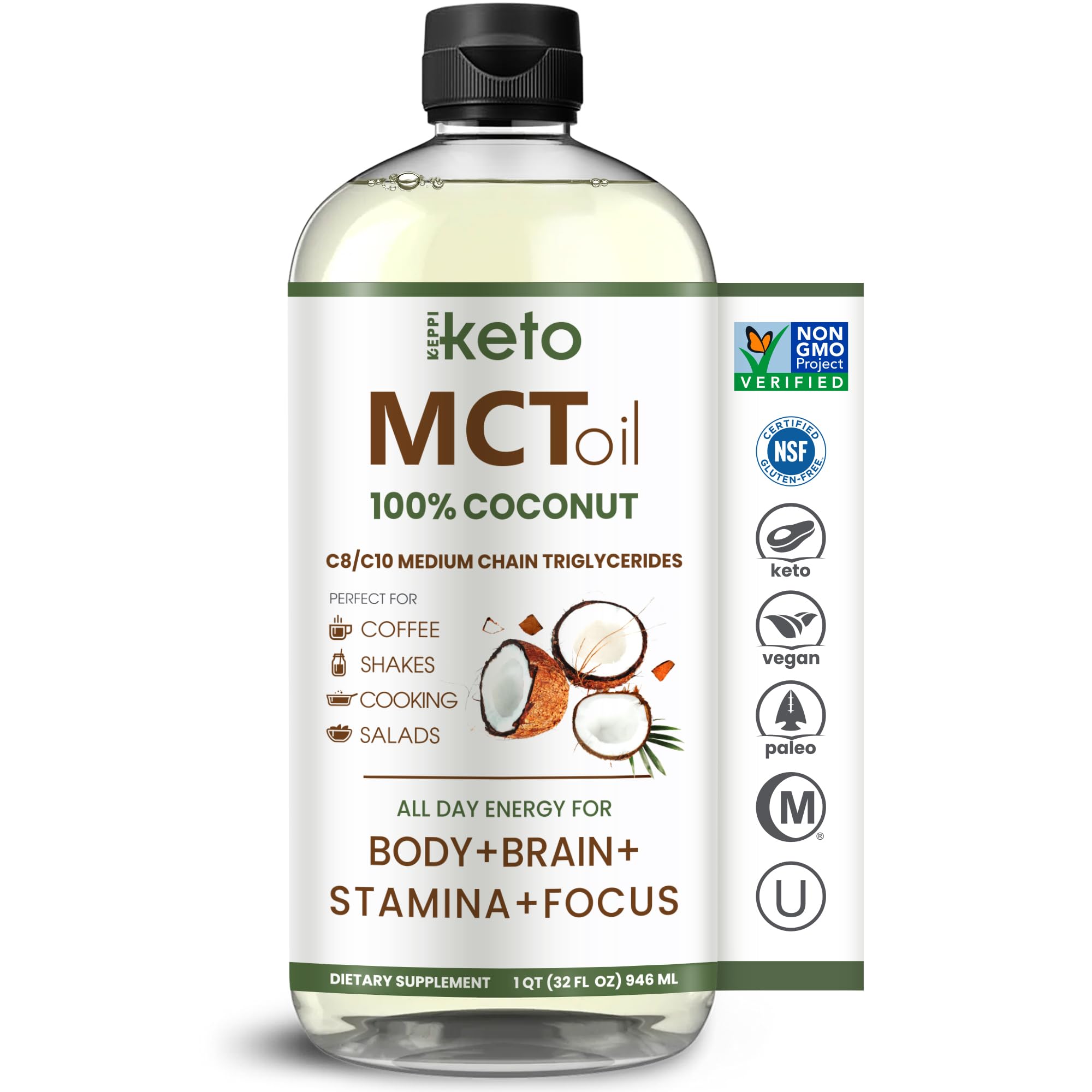 Keppi MCT Oil bottle pour into coffee for a flavorless energy boost.