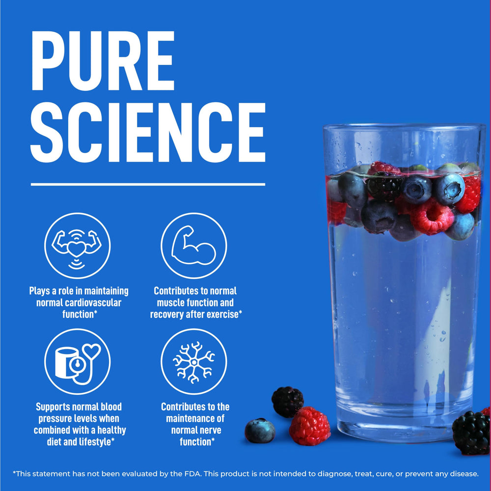 Keppi mixed berry electrolytes drink ready image shows fast-dissolving powder.